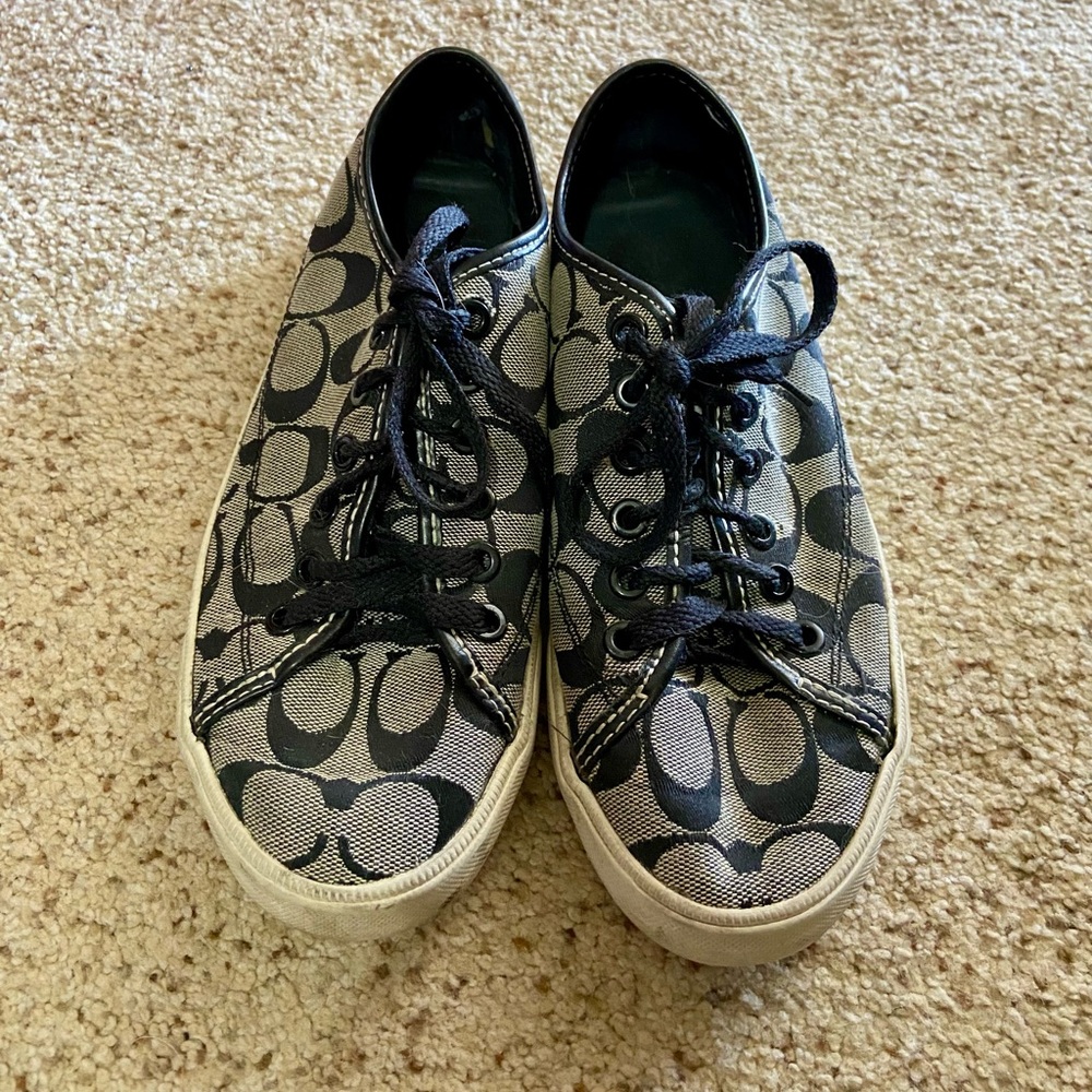 Coach Black and Gray Patterned Sneakers